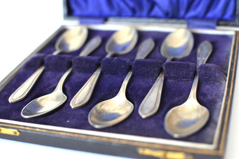 Boxed Set of Six Vintage EPNS Tea Spoons. 1940s Vintage With a Etsy UK