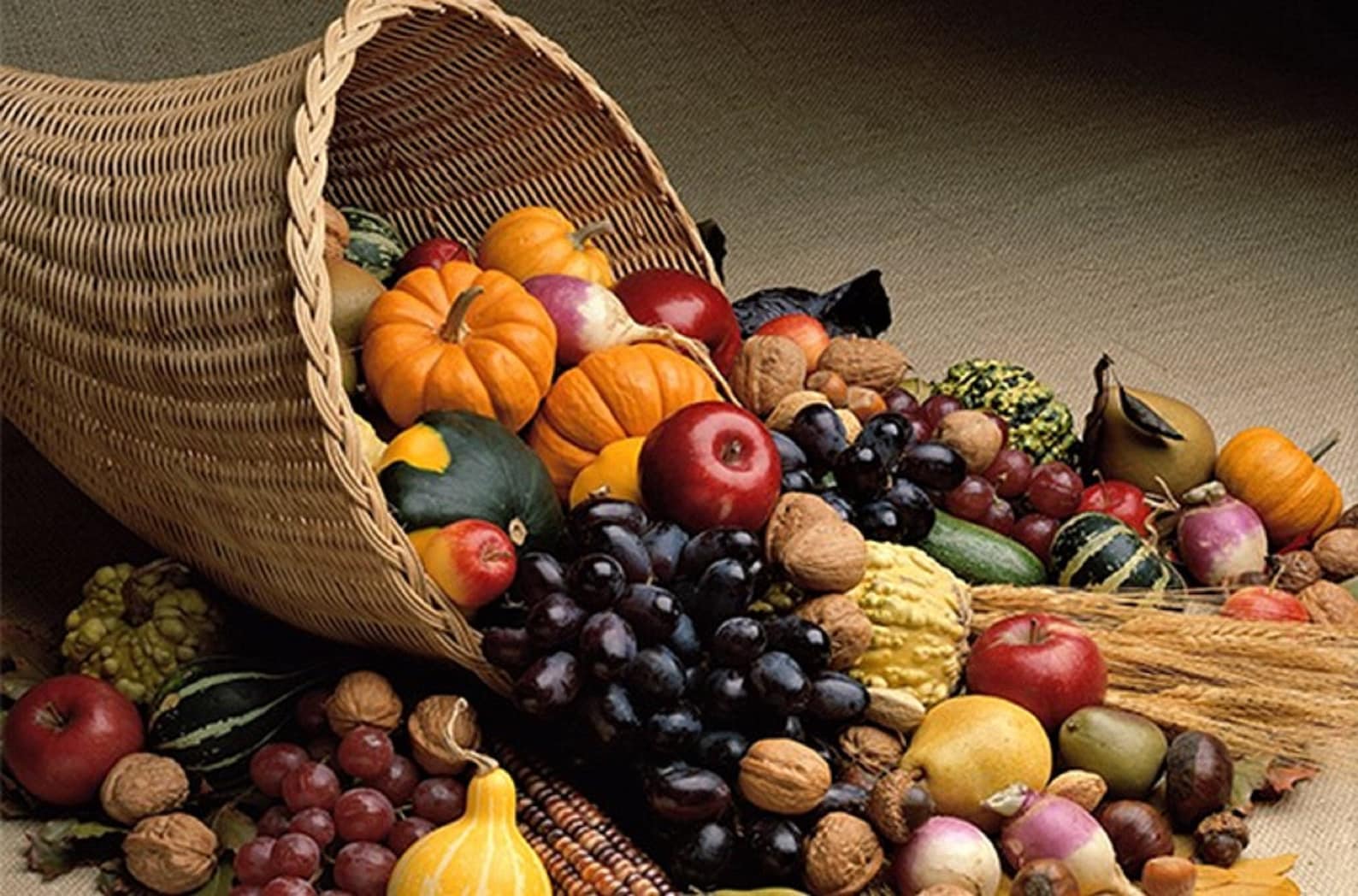 Cornucopia Basket Horn of Plenty Art Kitchen Fruit Vegetable Etsy