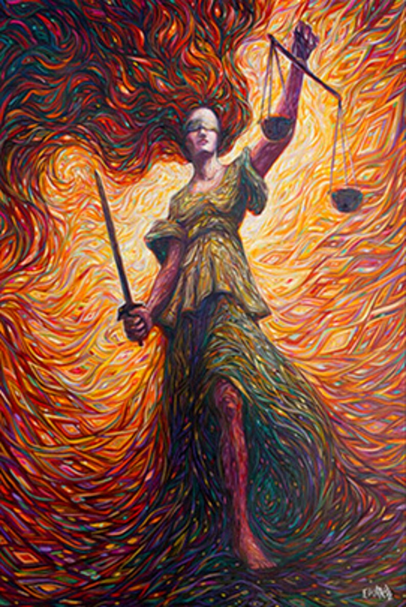 Woman Holding Scales Canvas Print Greek Roman Mythology Etsy