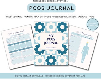 PCOS Symptom Tracker, Food & Exercise Diary (Digital Download)