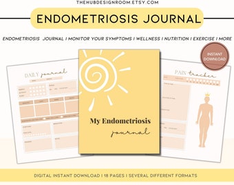 Endometriosis Journal Printable Digital, Endometriosis tracker, Endometriosis Diary Pain Symptom Diet Exercise, Endometriosis Awareness
