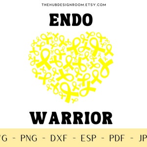 ENDOMETRIOSIS Awareness SVG, Endometrioisis awareness ribbon, Endometriosis Tshirt Design, ENDO awareness svg dxf png download, Endo Warrior