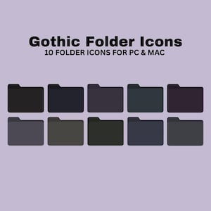10 iconos góticos para carpetas: Escritorio de Mac y Windows / Organizador de escritorio, Gestión de archivos, Iconos para portátiles