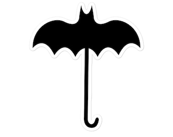 Simpatico adesivo in vinile con ombrello gotico a forma di pipistrello / Decorazione gotica per gli amanti di Halloween