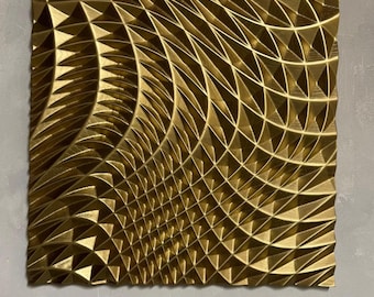 Tejido – Arte mural de madera / Patrón geométrico minimalista / Decoración de pared orgánica moderna / Panel de madera esculpido