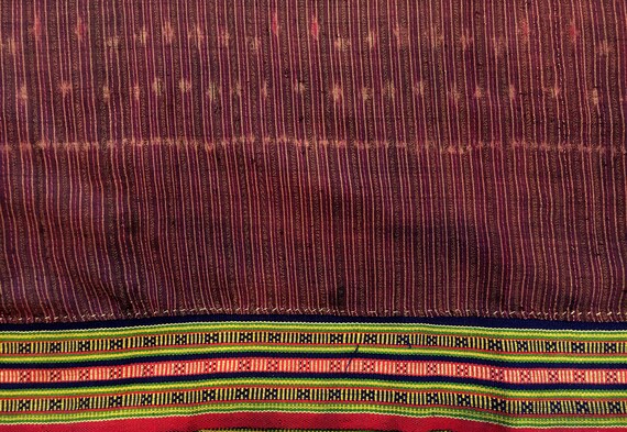 Vintage Mudmee Ikat Thai Sarong Cotton Silk Handwo