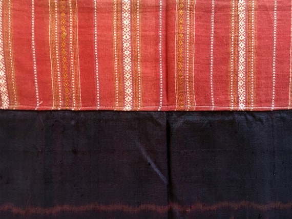 Vintage Mudmee Ikat Thai Sarong Cotton Silk Handwo