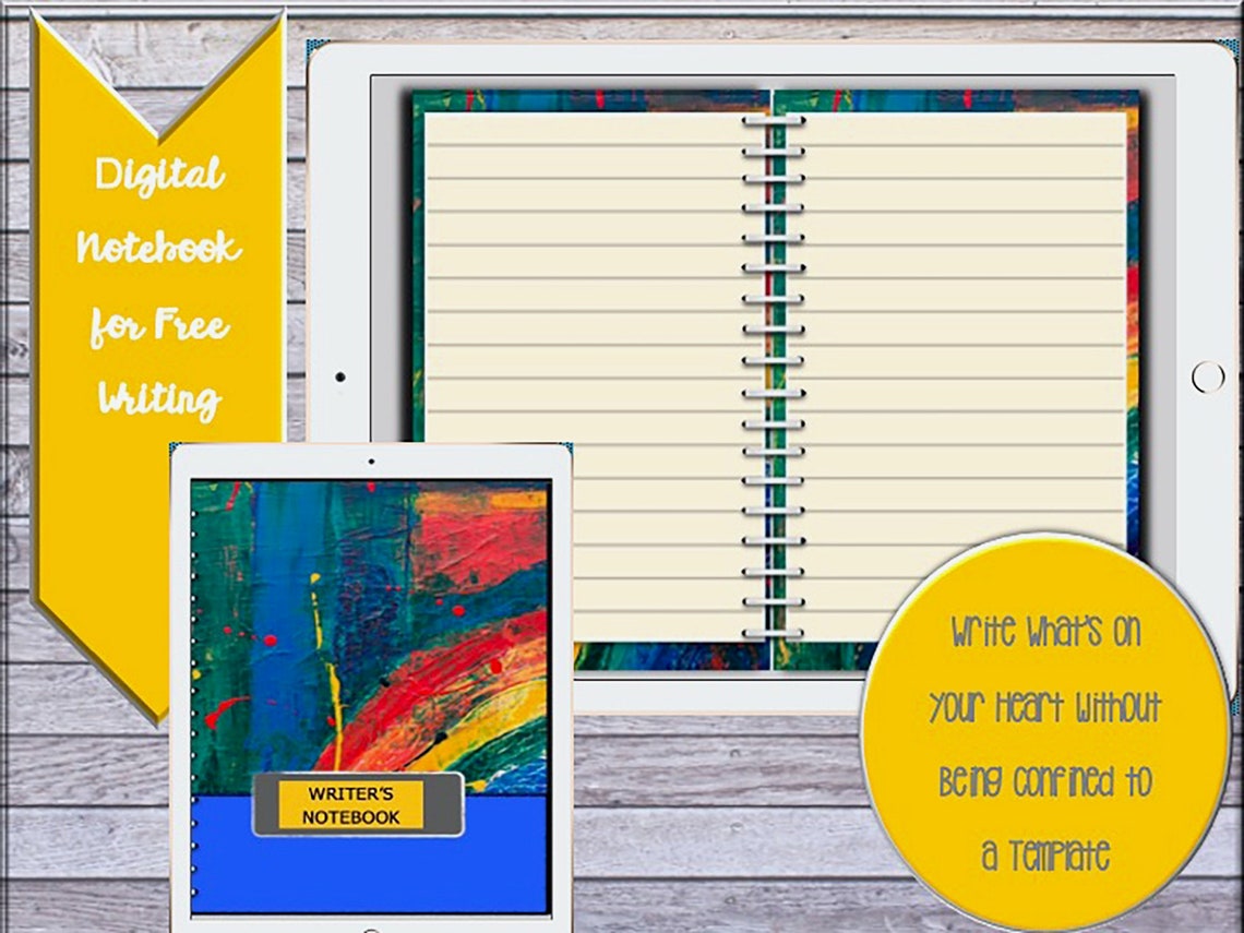 DIGITAL notebook journal for free writing moments/paper/arts Etsy