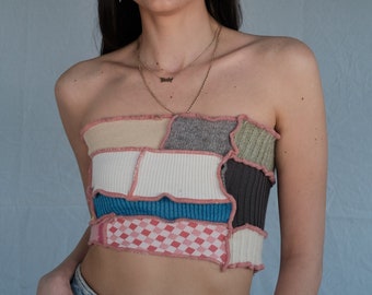 Addison Colorful Patchwork Tube Top