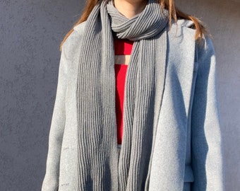 Gray Knit Scarf