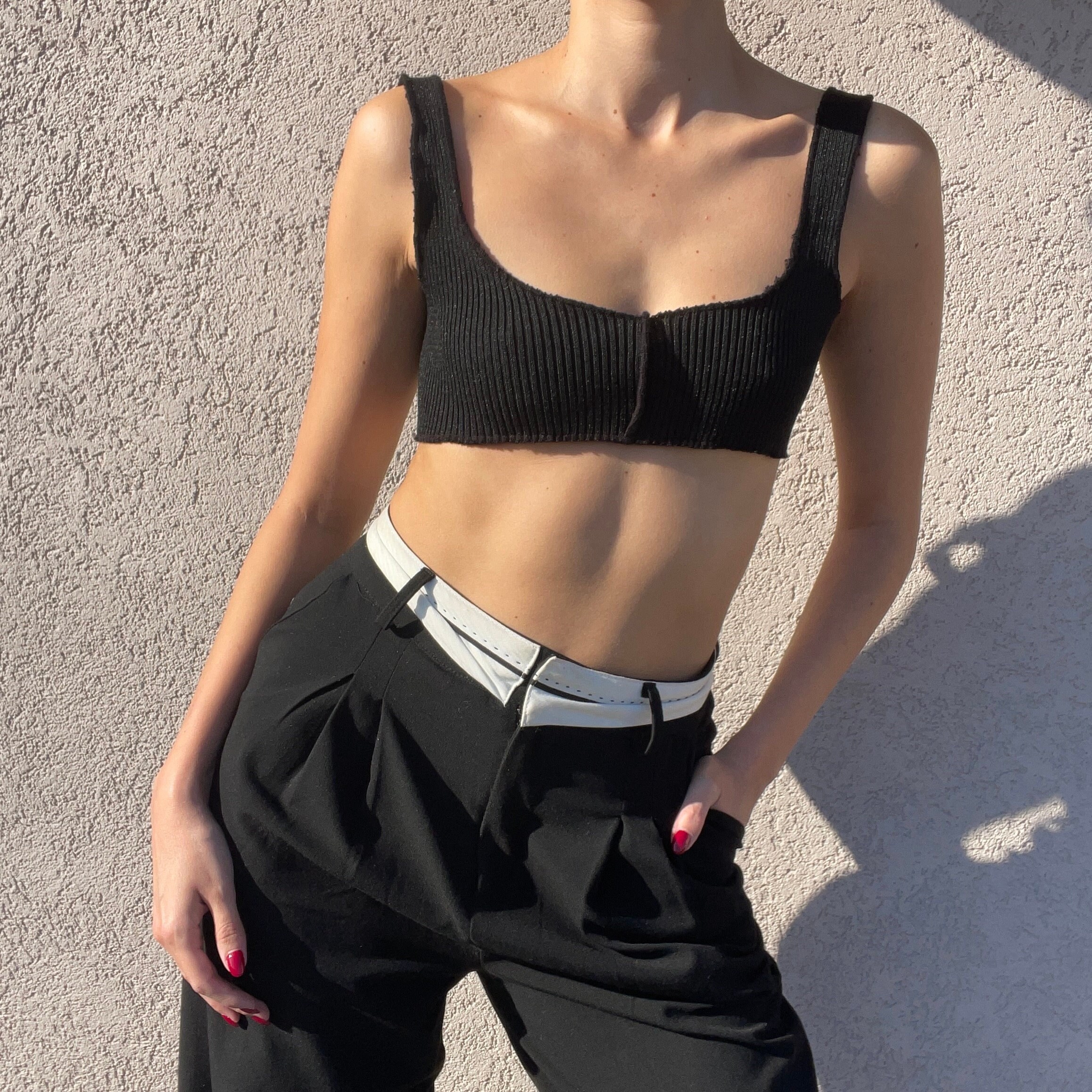 Crop Top Soutien-gorge Résille à Nouer - Festival, Bleu, Paillettes, Taille S Neuve