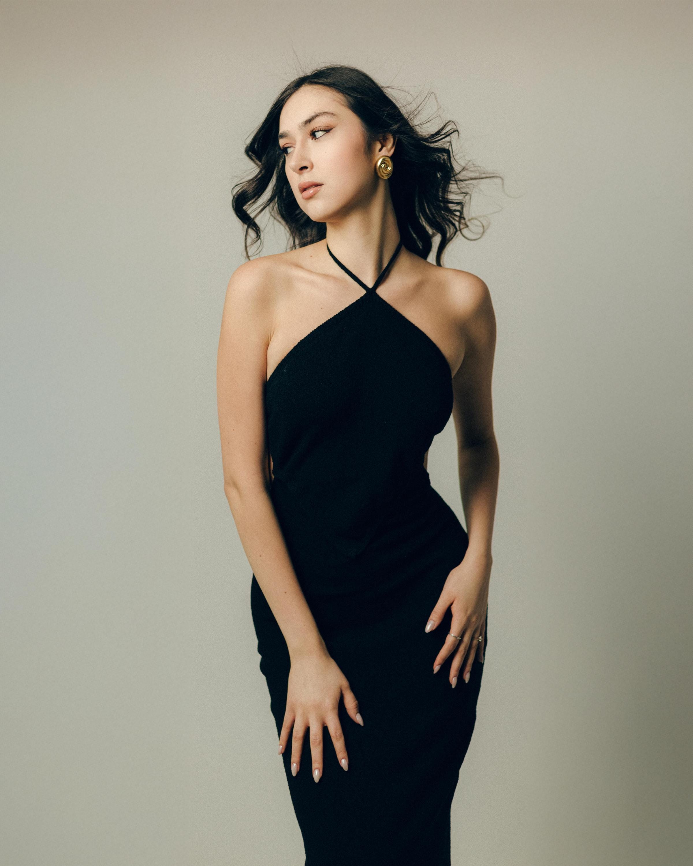 black knit halter dress Crinkle Knit Halter Maxi Dress