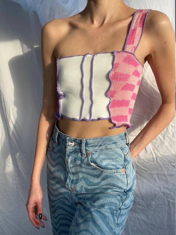 pink patchwork top
