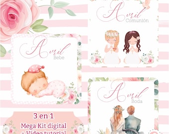 Mega digital kits Wedding + Baby + Communion