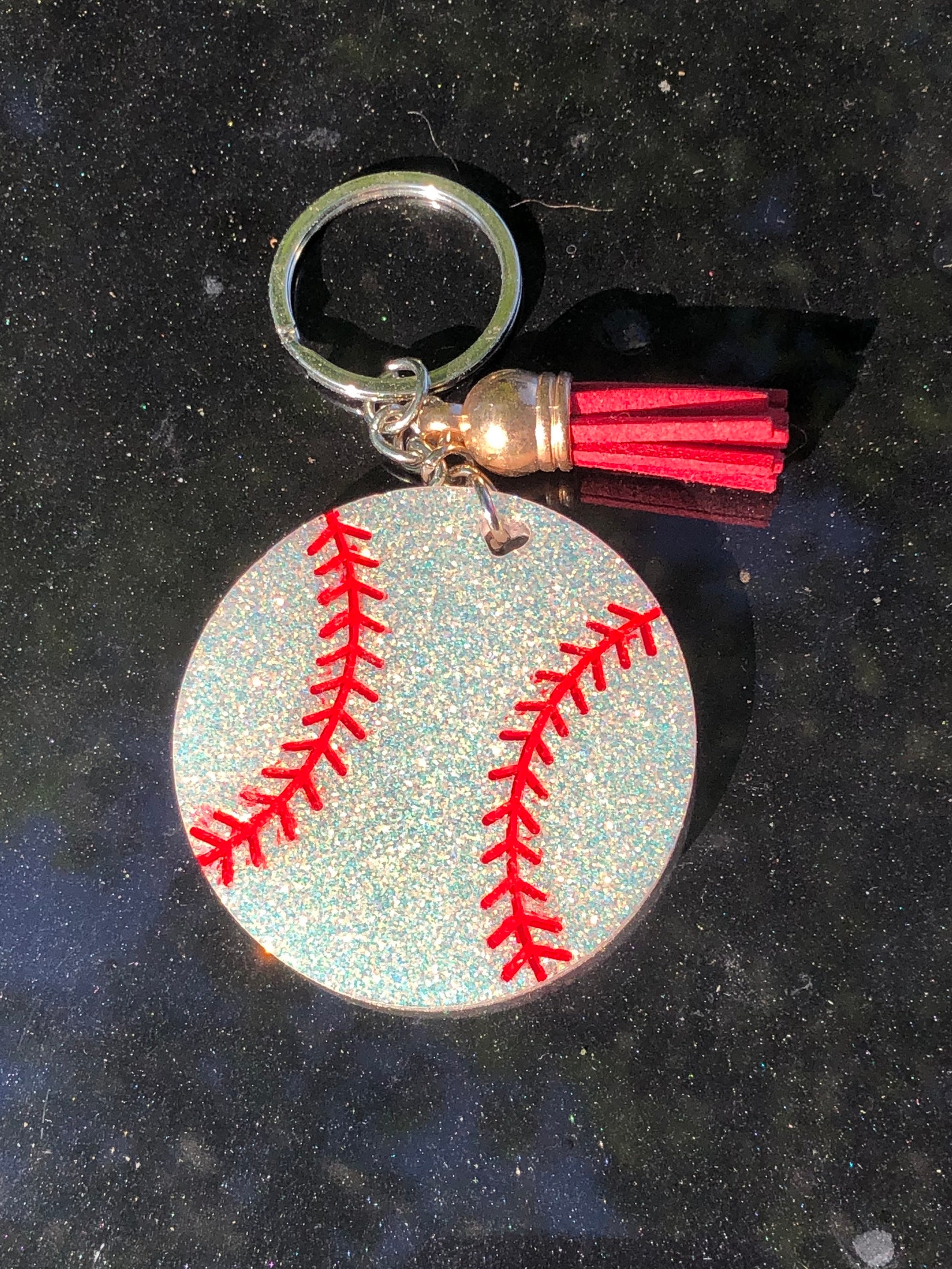 Glitter Baseball And Softball Keychains Custom Keychains Etsy