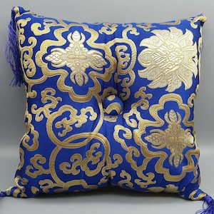 Klangschalenkissen XXL Polyester blau 24 x 24 x 6 cm