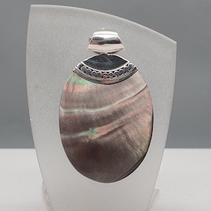 Shell pendant 925 silver Black lip shell / Large sea pearl mussel