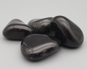 Obsidian Trommelstein Lot 4 Steine /