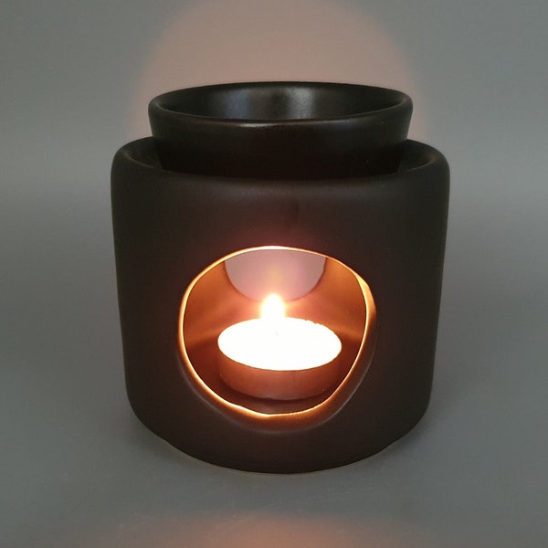 Lampe à parfum céramique noire 360g