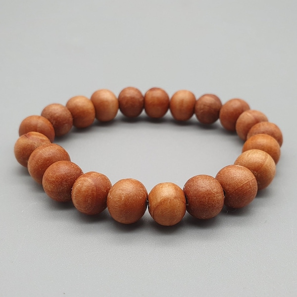 Bracelet boule en bois de cèdre 8 x 180 mm Népal