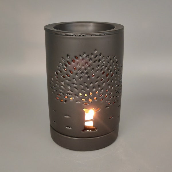 Duftlampe  Keramik schwarz "Baum des Lebens"  285g