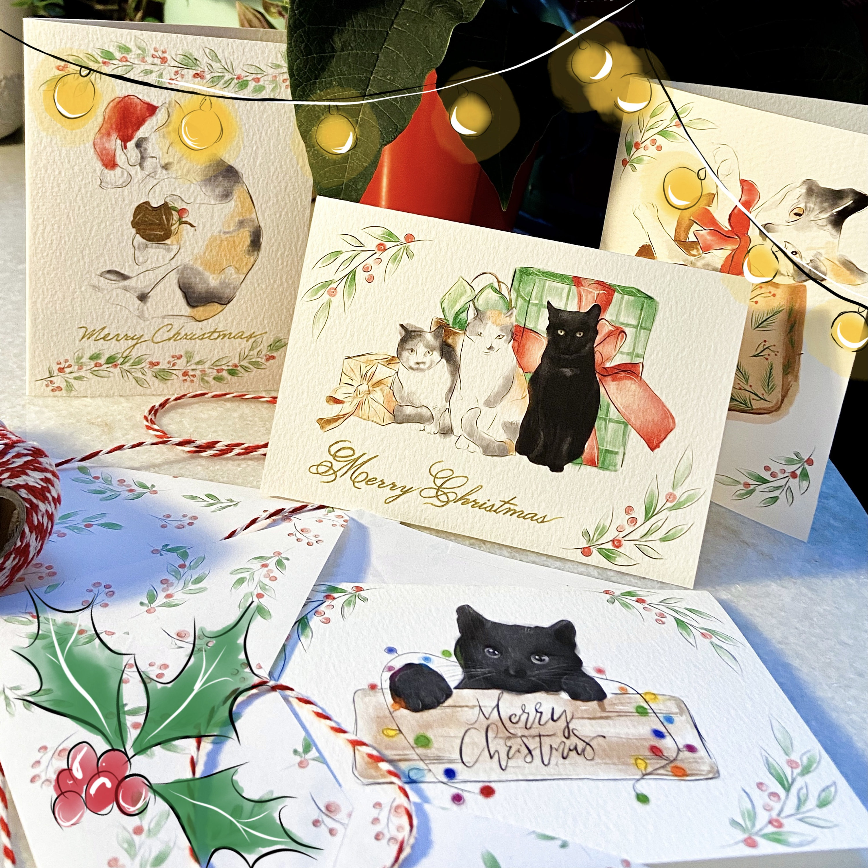 Christmas Cats Cards 