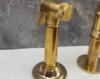 Unlacquered Brass Kitchen Sprayer, Brass Sprayer With High Pressure