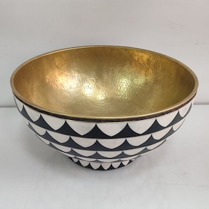 Solid Brass With Resin Bathroom Sink, Vanity Vessel Sink Brass Vessel Bathroom Vanity Sink, Handcrafted Hammered Round Sink