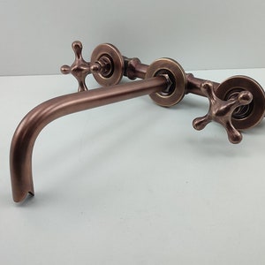 Copper Wall Mounted Bathroom Sink Faucet