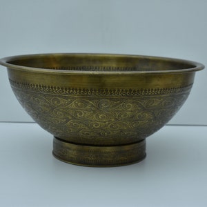 Handcrafted Bronze Vessel Sink Engraved Basin Solid Bathroom Vessel Vanity, Counter Top Sink Bowl