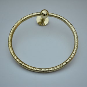 Engraved Brass Toilet Paper Holder, Brass towel holder, Brass Roll Holder For Bathroom,Toilet Roll Holder, towel hanging ring