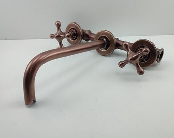 Copper Wall Mounted Bathroom Sink Faucet
