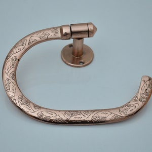 Copper Towel Holder, Handcrafted Powder Room Holder