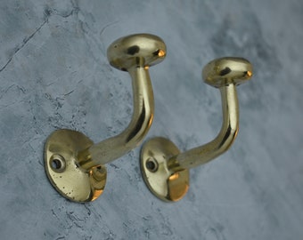 Unlacquered Brass Hooks For Wall, Solid Brass Bathroom Hooks, Coat Hooks Rustic Wall Mounted