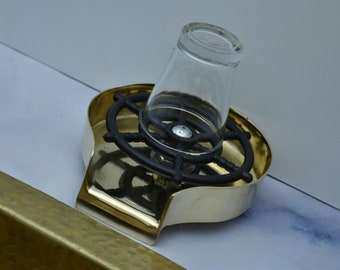 Unlackierter Messingglas Rinser für Küchenspüle, handgefertigter Glasspüler mit hohem Druck