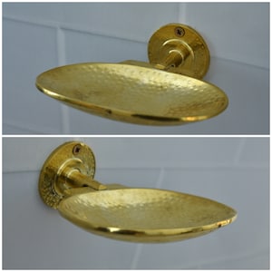 Unlacquered Brass Wall Soap Holder, Handcrafted Soap Dish, Hammered Soap Dish