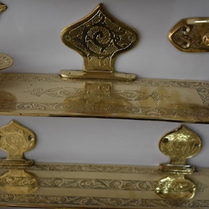 Unlacquered Brass Wall Bathroom Shelf, Handmade Shelves On Wall, Engraved Brass Wall Shelf For Shower