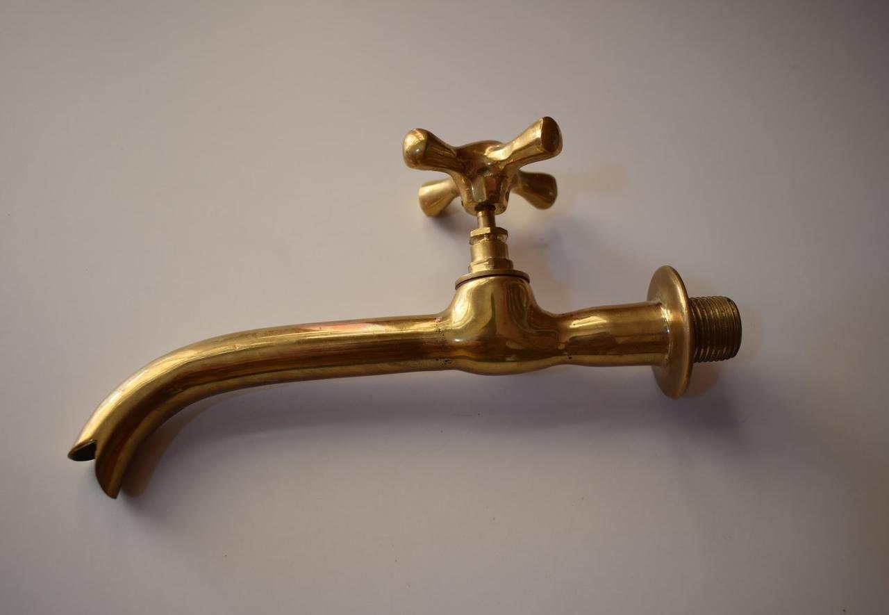 Moroccan water faucet Bronze part Antique Vintage Water Faucet Brass Bronze Water Tap Old Golden bath decor Unusual old faucet Brass