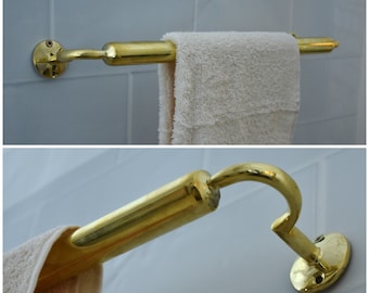 Unlacquered Brass Towel Rod Holder For Bathroom – Solid Brass Handmade Towel Rod