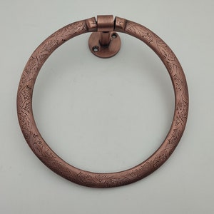 Dark Copper Towel Holder For Bathroom, Handcrafted Bathroom Towel Ring