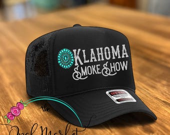Oklahoma Smokeshow Trucker Hat: Western Cowgirl Snapback
