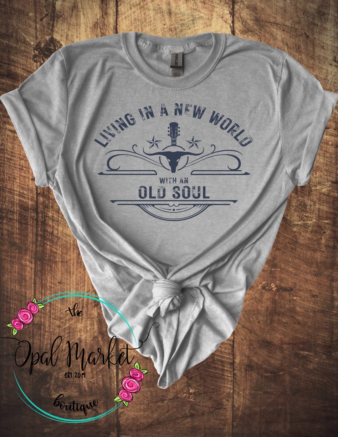 Vintage Distressed Country Music T-shirt: New World Old Soul DTF Print ...