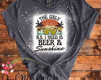Beer & Sunshine Graphic T-Shirt: Distressed Sublimation Tee