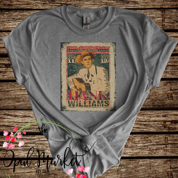 Vintage Country Music Tshirt/Western Graphic Tee/Vintage Graphic Tee/Country Music Shirt/Ole Hank Shirt/Womens Shirt/Western Shirt