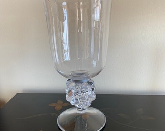 Handmade Footed 2 piece Clear Glass/Crystal Vase /Hurricane/ Candle Holder/ Removable Base