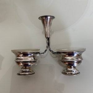 Vintage Israel 800 Silver Candlestick & Condiment Dish - Judaica