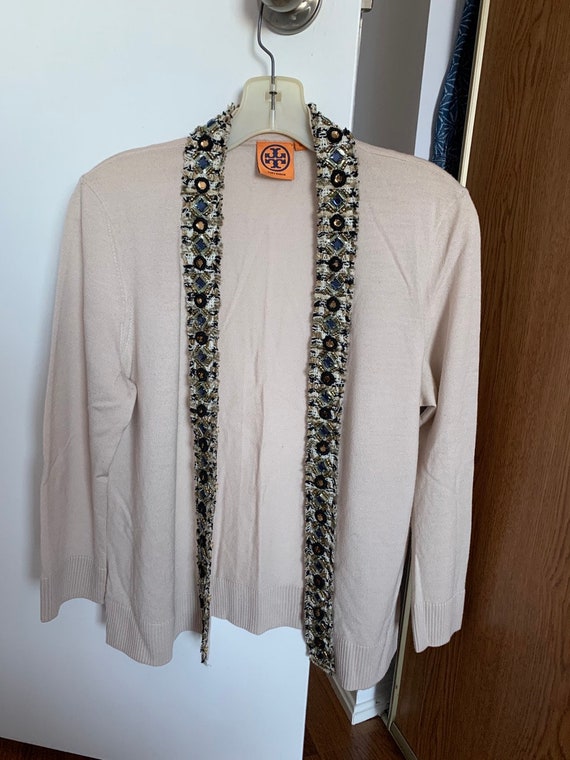 Tory Burch camel tan beige beaded down Rosalind c… - image 1