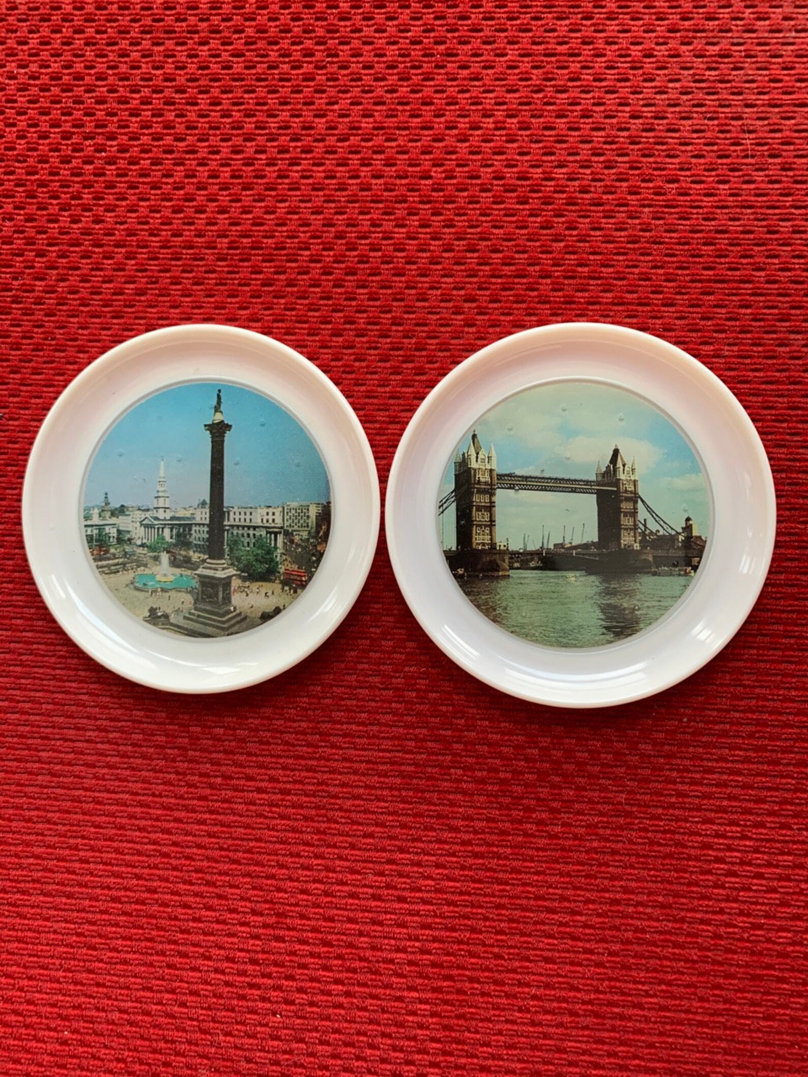 Vintage London Coaster Set of 6 London Souvenir Plastic Etsy