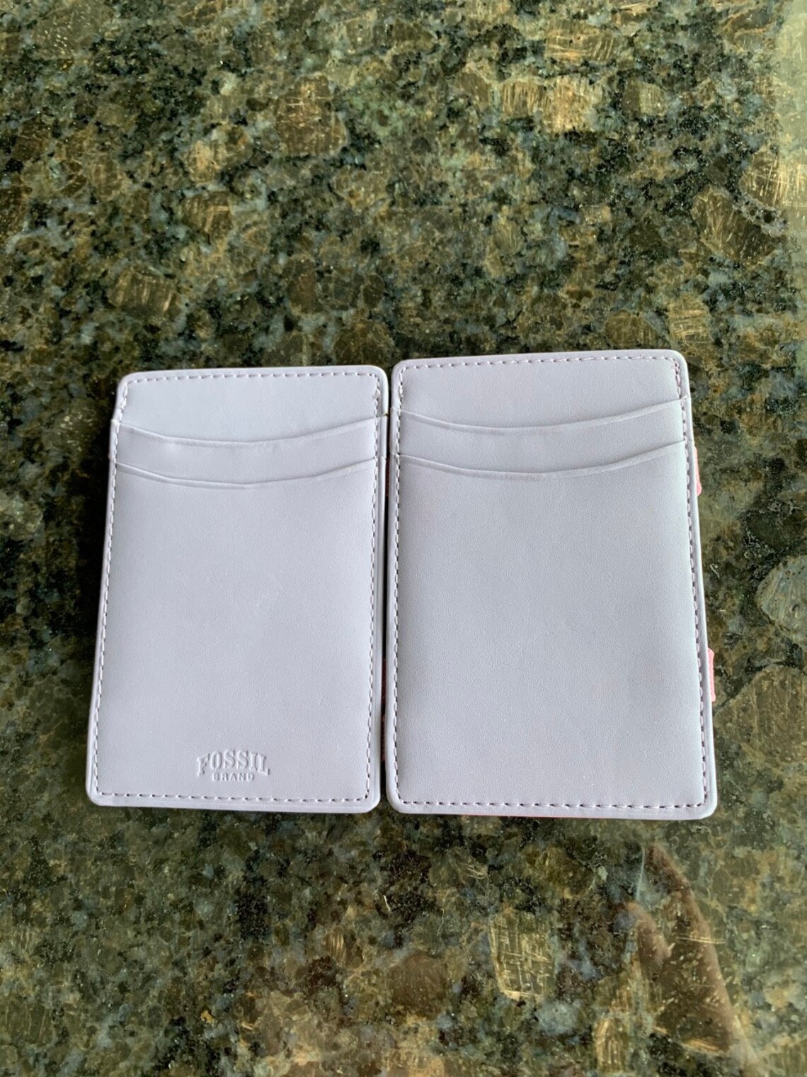 Fossil Womens Leather Card Holder/Wallet W/ Elastic Band Etsy