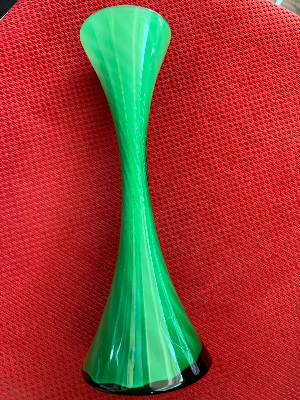 Vintage Green White Cased Glass Swirl Vase Cased Glass Bud Vase Etsy